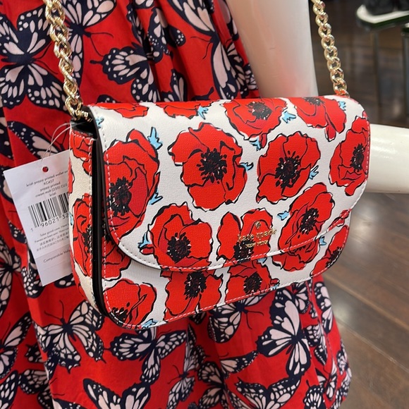 Kate Spade Kristi Poppy Printed Flap Crossbody 
Cream Multi NWT - Picture 2 of 16